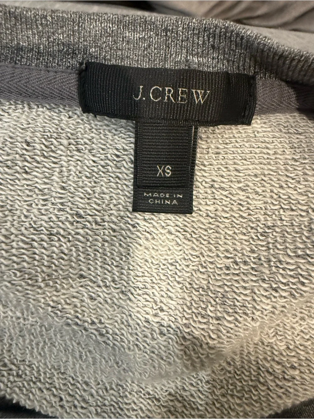 J. Crew Gray Sweater with Navy Pleated Hem